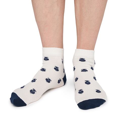 Merino Summer Ankle Socks Blue Sheep