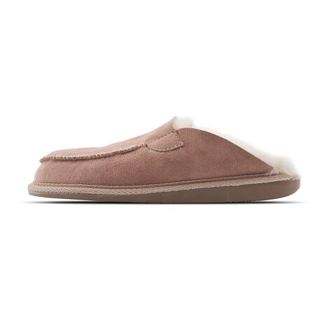 Dames lederen slippers met schapenwol ”Erika” beige