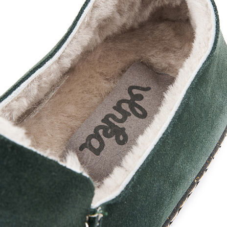 Women’s Barbora Leather Slippers Dark Green