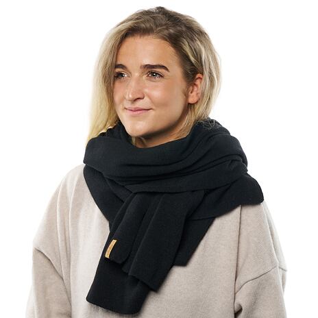 Vlnka Wool Scarf with Cashmere B07 Black