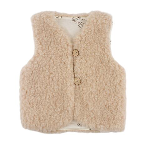 Gilet en laine pour enfants avec doublure marron