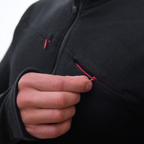 Sweatshirt mit Reißverschluss für Herren Sensor Merino Upper schwarz