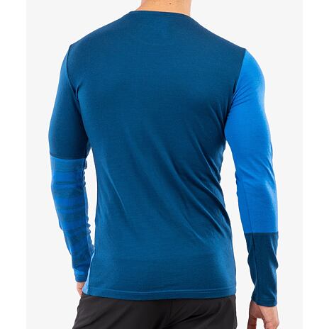 T-shirt Merino manches longues pour hommes 185 Rock'n'Wool Long Sleeve Ortovox Just Blue