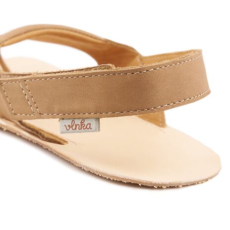 Women's barefoot leather sandals Elen light brown