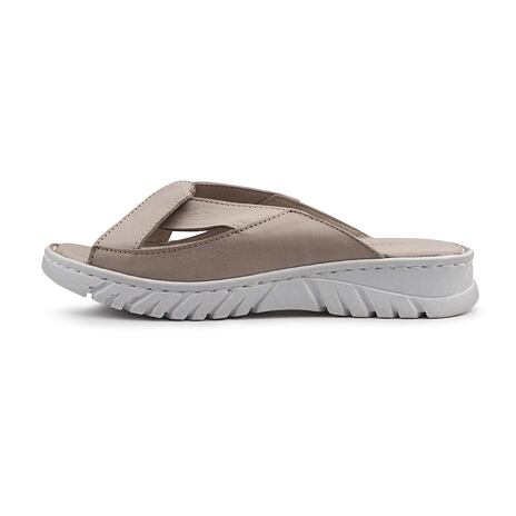 Damen Leder-Flip Flops Klaudia beige