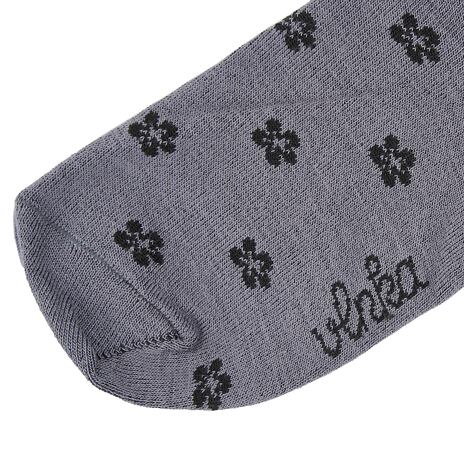 Chaussettes en bambou avec bordure lâche, fleur, grise