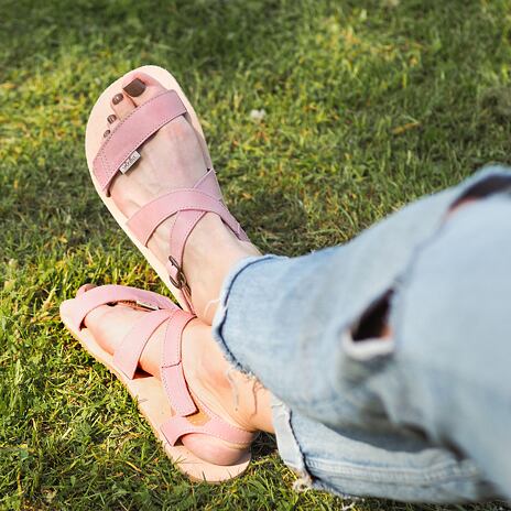 Barefoot Ledersandalen "Johana" rosa