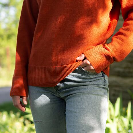 Leichter Wollpullover für Damen Vlnka orange