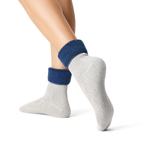 Schafsocken Merino Frottee blau