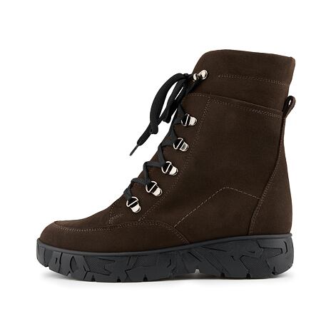 Bottes d'hiver en cuir et laine de mouton pour femmes Magdalena, marron