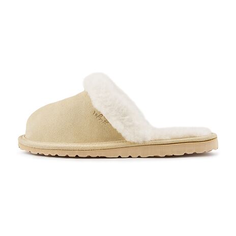 Damen Lederpantoffeln mit Schafwolle Marie beige