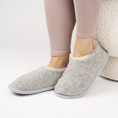 Woolen TV Ballerinas Gray