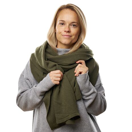 Merino Wool Scarf with Cashmere Mania Green