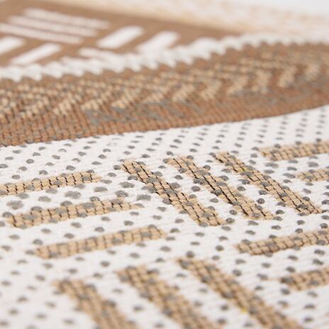 Cotton Bathroom Mat with Brown Pattern