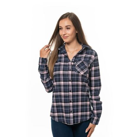 Women's Checkered Flannel Shirt Purple-Pink