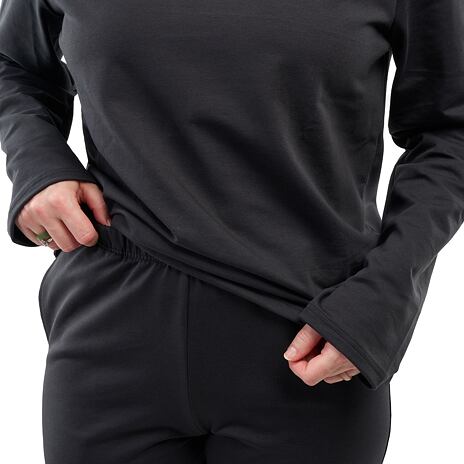 Damen-Sweatshirt aus Baumwolle mit Rollkragen schwarz