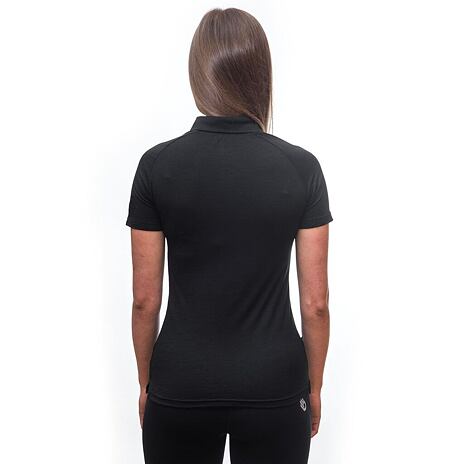 Dámske tričko s golierom Sensor Merino Active POLO čierna