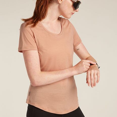 Dámské tričko Merino Blend 125 Cool-Lite Sphere SS Scoop Tee Icebreaker Desert Sand