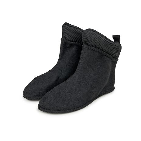Gefütterte knöchelhohe Gummistiefel für Damen mit Woll-Innensohle schwarz
