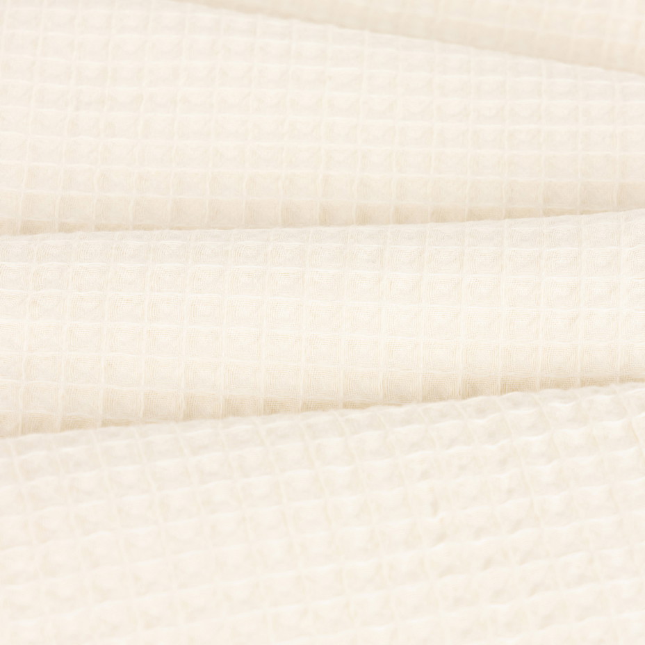 Bavlněný vaflový přehoz krémová