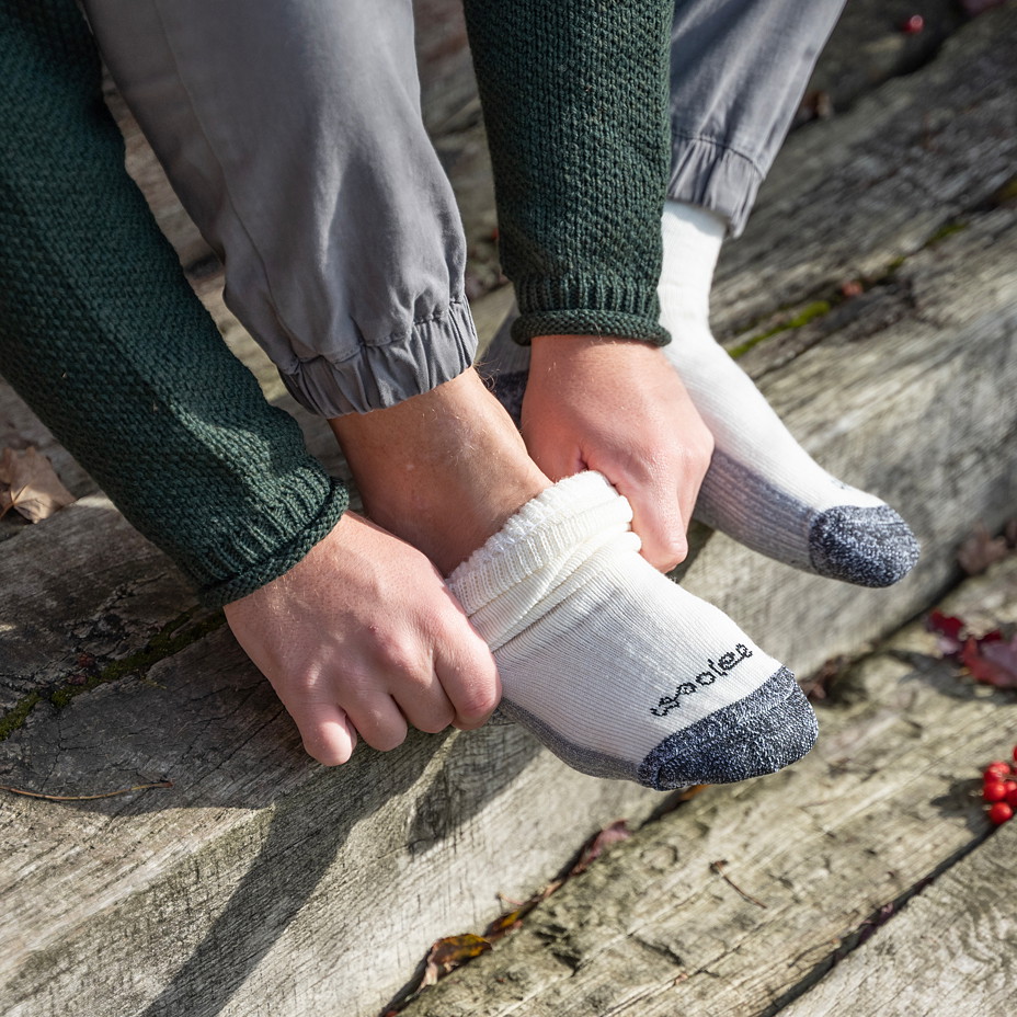 3 páry Merino ponožek se zdravotním lemem krémová