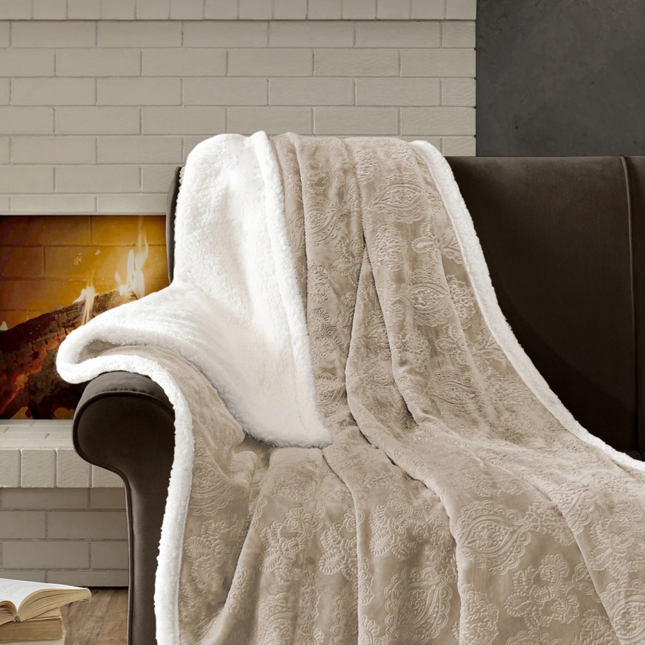 Mikroplyšová deka s 3D vzorkem hnědá