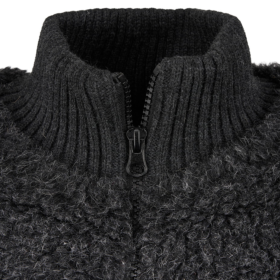 Sweatshirt aus Schafwolle mit Kängurutaschen für Herren dunkelgrau