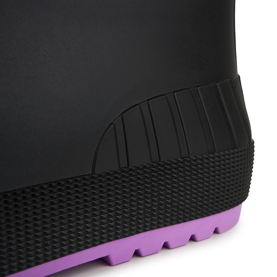 Dámské kotníkové holínky s vlněnou stélkou černá/fialová