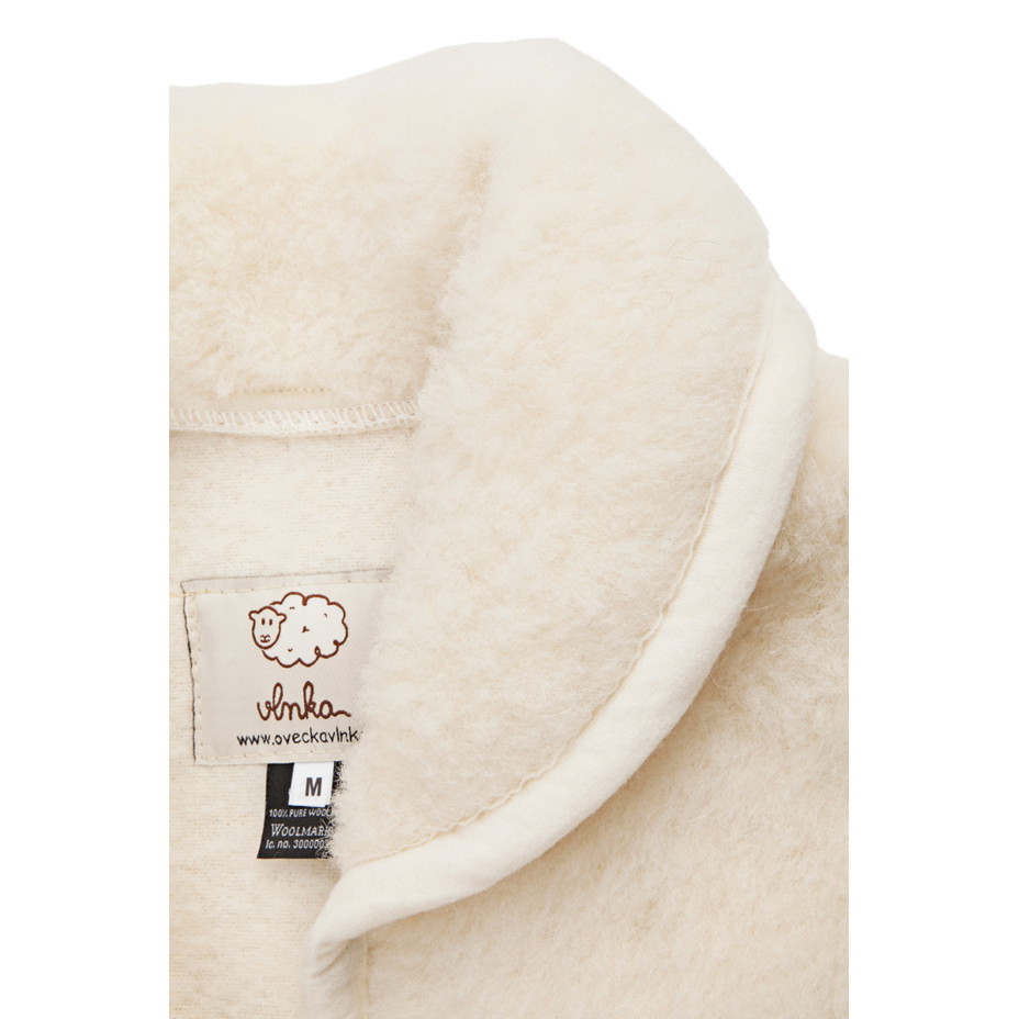 Mellény gallérral bárány gyapjúból természetes