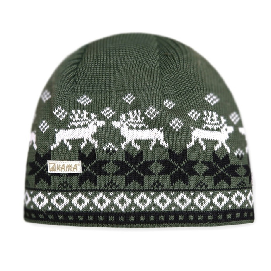 Căciulă tricotată merino KAMA LW41 - Windstopper  Maro