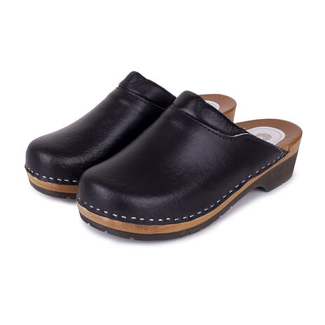 Women's orthopedic clogs with rubber sole - Black