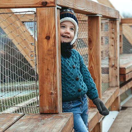 Vlnka Kids’ Wool Hat with Earflaps V18 Blue