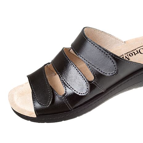 Anatomische Lederslipper für Damen "Simona" schwarz