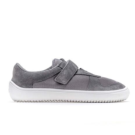 Baskets en cuir pieds nus pour enfants « Joy » gris