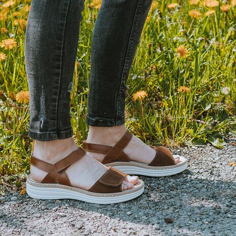 Sandales en cuir pour femmes « Veronika » brun