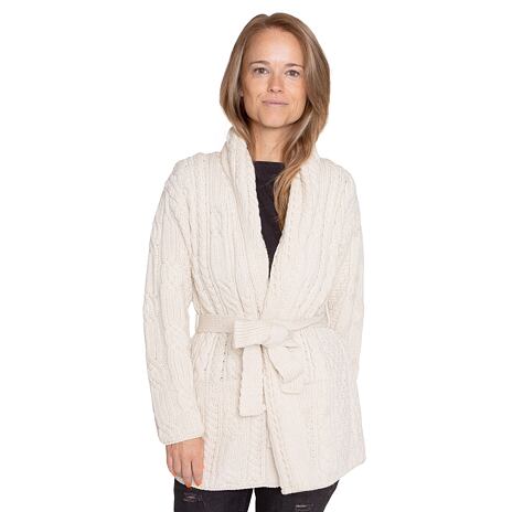 Women’s Vlnka Wool Wrap Cardigan S16 Natural