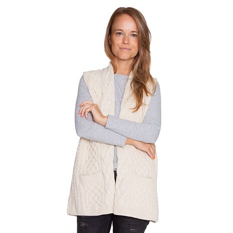 Gilet in lana da donna Vlnka naturale