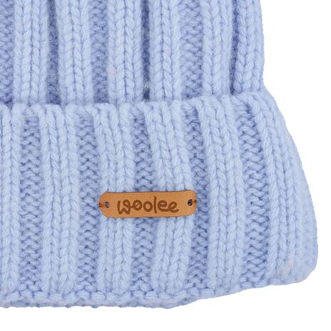 Bonnet Woolee V38 en laine pour enfant bleu clair