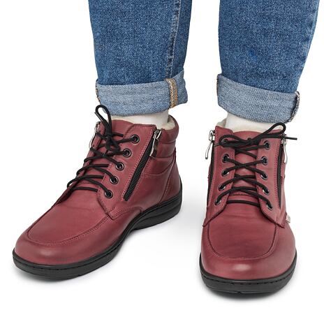 Bottines en cuir pour femmes Gita rouge