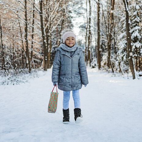 Kinder Be Lenka Snowfox barefoot sneeuwschoenen zwart