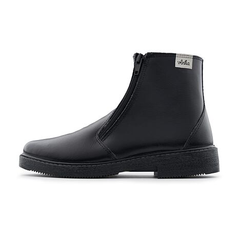 Men’s Gabriel Leather Winter Boots Lined with Wool Black