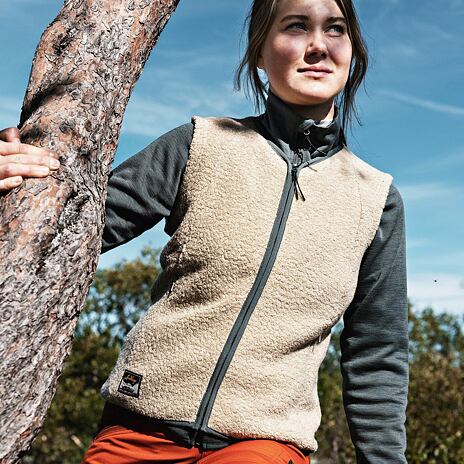 Schafwollweste für Damen Lundhags Flok Wool Pile grau