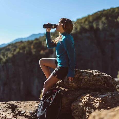 Sweat à capuche en laine polaire avec fermeture éclair pour femmes Thermowave blue