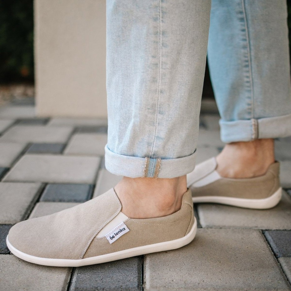 Încălțăminte de pânză barefoot Be Lenka "Eazy" - bej