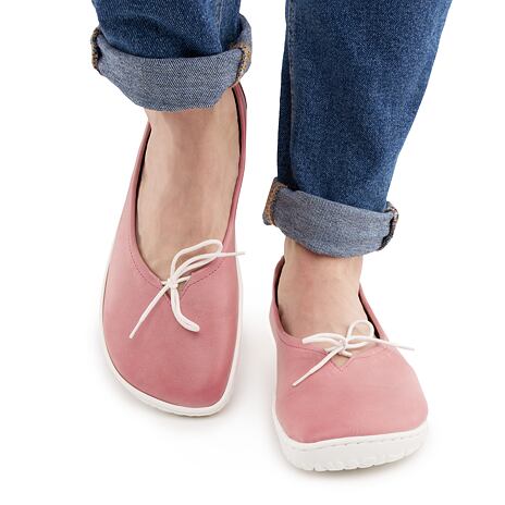 Women's barefoot leather ballerina flats Tamara pink