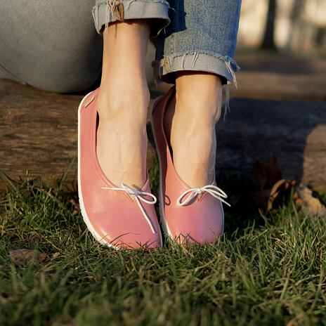 Women's barefoot leather ballerina flats Tamara pink