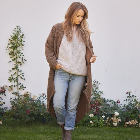 Cardigan en laine marron