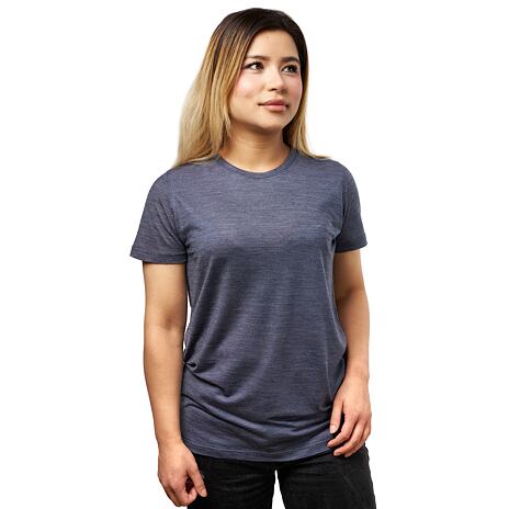 Damen Woolee T-Shirt aus Merinowolle und Tencel blau