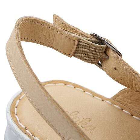 Sandales compensées en cuir pour femme Aneta, beige