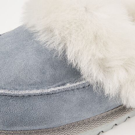 Women's “Vanesa“ Leather Slippers with Wool Lining Blue